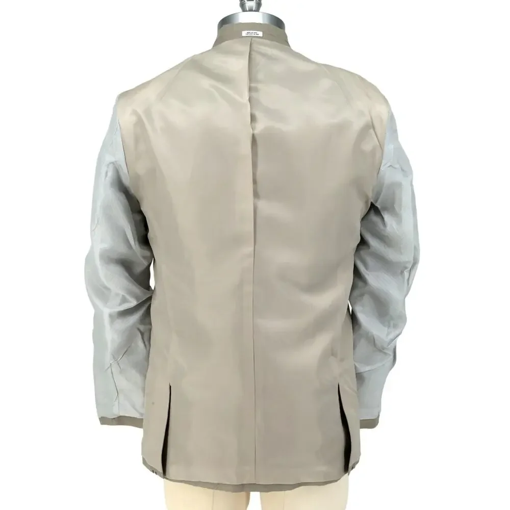 Calvin Klein Sport Coat Mens Large 44R Beige Linen Cotton Lined Blazer Jacket